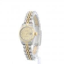 Ladies Rolex Datejust 69173 18ct Yellow Gold   Stainless Steel case with Champagne Diamond Set dial