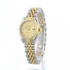 Ladies Rolex Datejust 179173 18ct Yellow Gold   Stainless Steel case with Champagne dial