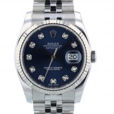 Gents Rolex Datejust 36 116234 Steel case with Blue Diamond Dial dial