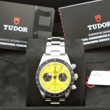 Gents Tudor Black Bay Chrono 39 79310N Steel case with Yellow dial