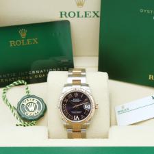 Ladies Rolex DateJust 31 278271 18ct Rose Gold   Stainless Steel case with Aubergine Diamond dial