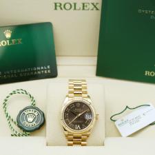 Ladies Rolex DateJust 31 278278 18ct Yellow Gold case with Dark Grey Diamond Set dial