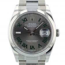 Gents Rolex DateJust 126200 Steel case with Wimbledon dial