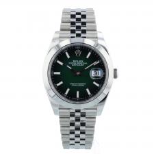 Gents Rolex Datejust 41 126300 Steel case with Green Ombre dial