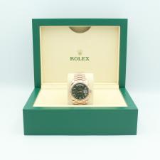 Gents Rolex Day Date 40 228235 18ct Rose Gold case with Olive dial