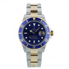 Gents Rolex Submariner Date 16613 18ct Yellow Gold Stainless Steel case with Blue dial