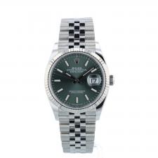 Gents Rolex DateJust 36 126234 Stainless Steel case with Green dial