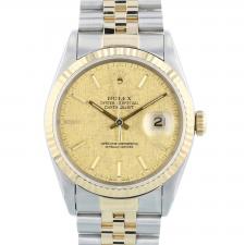 Gents Rolex Datejust 16233 18ct Yellow Gold   Stainless Steel case with Champagne Linen dial dial