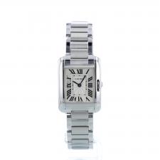 Ladies Cartier Tank Anglaise 3485 Steel case with Silver dial