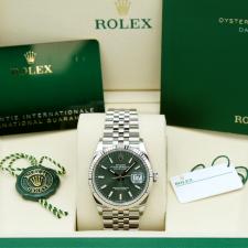 Gents Rolex DateJust 36 126234 Stainless Steel case with Mint Green dial