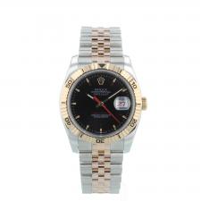 Gents Rolex Turnograph 116261 18ct Rose Gold   Stainless Steel case with Black dial