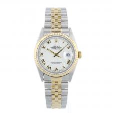 Gents Rolex Datejust 16233 18ct Yellow Gold   Stainless Steel case with White dial