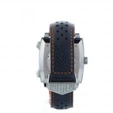Gents Tag Heuer Monaco CAW211R Steel case with Blue and Orange dial