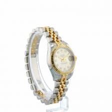 Ladies Rolex DateJust 179173 18ct Yellow Gold   Stainless Steel case with Silver and Diamond dial