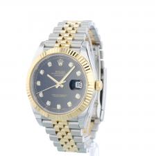 Gents Rolex Datejust 41 126333 18ct Yellow Gold Stainless Steel case with Black Diamond dial