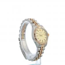 Ladies Rolex Oyster Perpetual Date 6917 18ct Rose Gold   Stainless Steel case with Champagne dial
