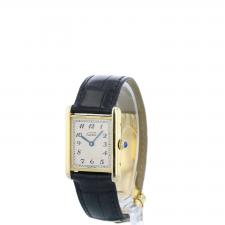 Gents Cartier Tank W1002753 G/P case with White dial