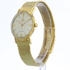 Gents Omega Seamaster  18ct Yellow Gold case with Silver dial