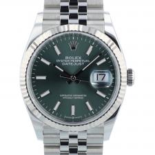 Gents Rolex DateJust 36 126234 Stainless Steel case with Mint Green dial