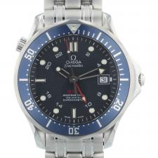 Gents Omega Seamaster Professional GMT 25358000 Rose Gold Plated case with Blue dial