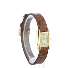 Ladies Cartier Tank Vermeil 78373 Argent Plaque case with Cream dial