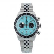 Gents Tudor Black Bay Chrono 79360N Steel case with Flamingo Blue dial