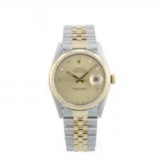 Gents Rolex Datejust 16233 18ct Yellow Gold Stainless Steel case with Gilt Diamond dial