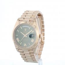 Gents Rolex Day Date 40 228235 18ct Rose Gold case with Olive dial
