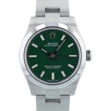 Ladies Rolex Oyster Perpetual 31 277200 Stainless Steel case with Green dial