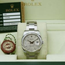 Gents Rolex Oyster Perpetual Date 115200 Stainless Steel case with Silver dial