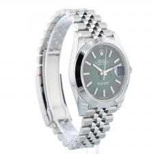 Gents Rolex Datejust 41 126300 Steel case with Green Ombre dial
