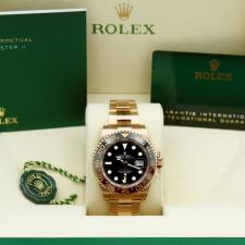 Gents Rolex GMT Master II 126715CHNR 18ct Rose Gold case with Black dial