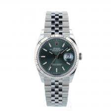 Gents Rolex DateJust 36 126234 Stainless Steel case with Mint Green dial