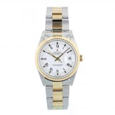 Ladies Rolex Date 34 15223 18ct Yellow Gold   Stainless Steel case with White dial