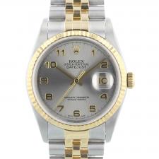 Gents Rolex Datejust 16233 18ct Yellow Gold Stainless Steel case with Grey dial