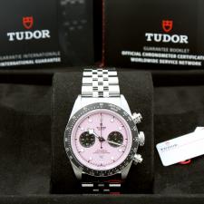 Gents Tudor Black Bay Chrono 79360N Steel case with Pink dial