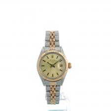 Ladies Rolex Oyster Perpetual Date 6917 18ct Rose Gold   Stainless Steel case with Champagne dial