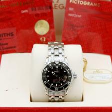 Ladies Omega  21230286101001 Steel case with Black Wave dial
