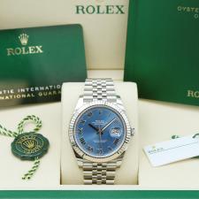 Gents Rolex Datejust 41 126334 Stainless Steel case with Blue Azzurro dial