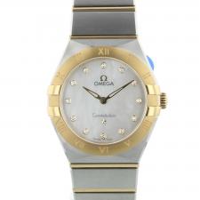 Ladies Omega Constellation 131.20.28.60.55.002 18ct Yellow Gold   Stainless Steel case with MOP Diamond dial