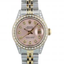 Ladies Rolex Datejust 69173 18ct Yellow Gold   Stainless Steel case with Pink Diamond dial