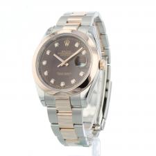 Gents Rolex Datejust 41 126301 18ct Rose Gold   Stainless Steel case with Chocolate Diamond Set dial