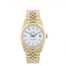 Gents Rolex Datejust 16238 18ct Yellow Gold case with White dial