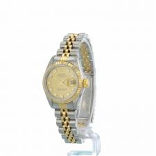 Ladies Rolex DateJust 69173 18ct Yellow Gold Stainless Steel case with Gilt Diamond dial