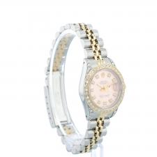 Ladies Rolex Datejust 69173 18ct Yellow Gold   Stainless Steel case with Pink Diamond dial