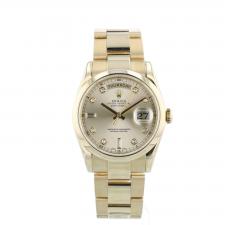 Gents Rolex Day Date 11828 18ct Yellow Gold case with Champagne Diamond Set dial
