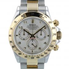 Gents Rolex Daytona 116523 18ct Yellow Gold Stainless Steel case with White dial