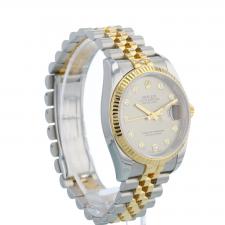 Gents Rolex Datejust 36 116233 18ct Yellow Gold   Stainless Steel case with Grey   Diamond dial
