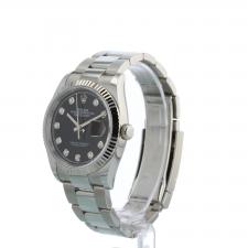 Gents Rolex Datejust 36 126234 Steel case with Black Diamond dial