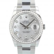 Gents Rolex DateJust 36 116244 Steel case with MOP Diamond dial